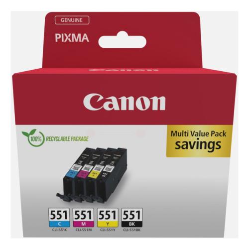 Canon Tintenpatrone schwarz / Cyan / magenta / gelb (6509B016 / CLI551) (Multipack)