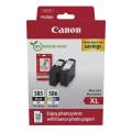 Canon Druckerpatrone / Fotopapier schwarz / Farbe (6204C005 / PG585XLCL586XL) (Doppelpack, Multipack, hohe Kapazität)